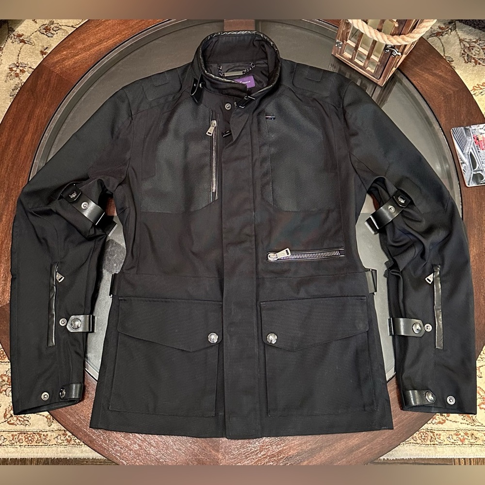 Ralph Lauren Purple Label Size Medium Moto Water Resistant Jacket Made In Italy